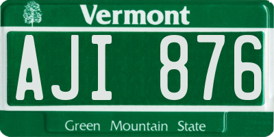 VT license plate AJI876