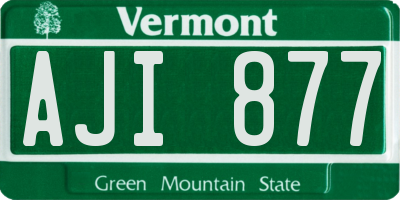 VT license plate AJI877