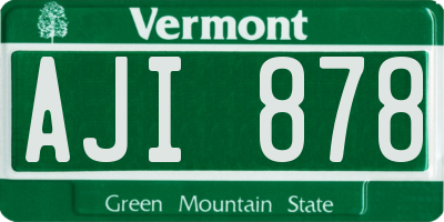 VT license plate AJI878