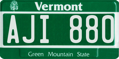 VT license plate AJI880