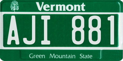 VT license plate AJI881