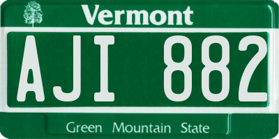 VT license plate AJI882
