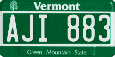 VT license plate AJI883