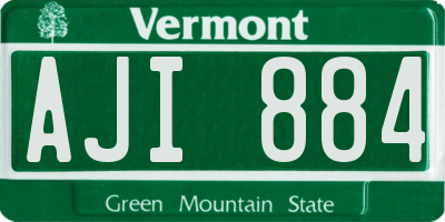 VT license plate AJI884