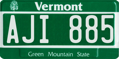 VT license plate AJI885