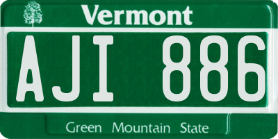 VT license plate AJI886