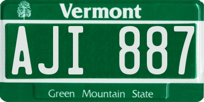 VT license plate AJI887