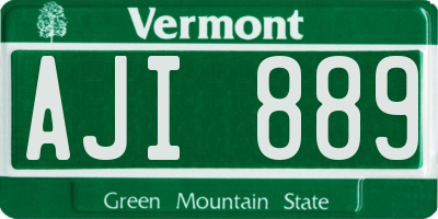 VT license plate AJI889