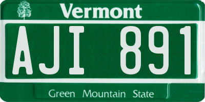 VT license plate AJI891