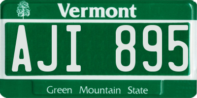 VT license plate AJI895