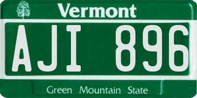 VT license plate AJI896