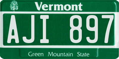 VT license plate AJI897