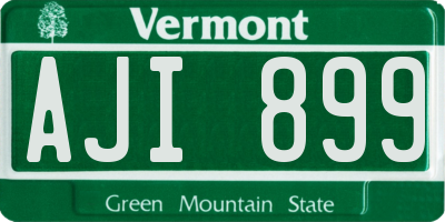 VT license plate AJI899