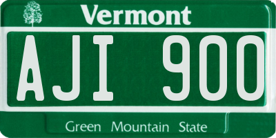 VT license plate AJI900