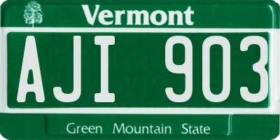 VT license plate AJI903