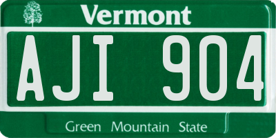 VT license plate AJI904