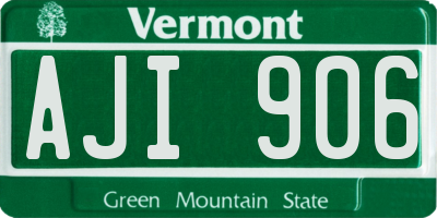 VT license plate AJI906