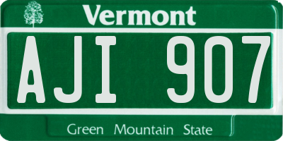 VT license plate AJI907