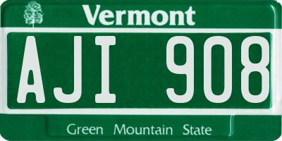VT license plate AJI908