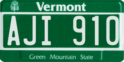 VT license plate AJI910