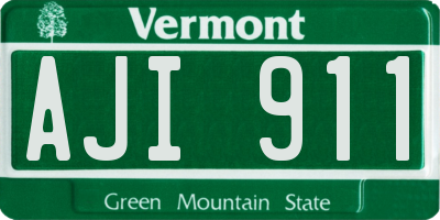VT license plate AJI911