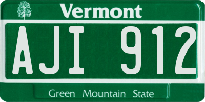 VT license plate AJI912