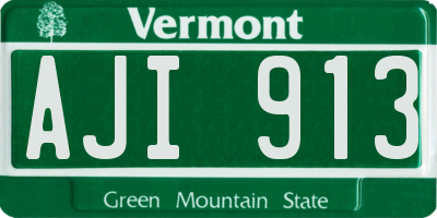 VT license plate AJI913