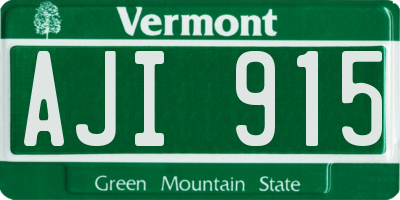 VT license plate AJI915