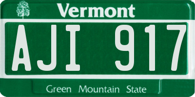 VT license plate AJI917