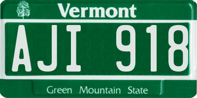VT license plate AJI918