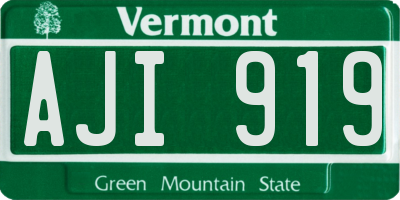 VT license plate AJI919