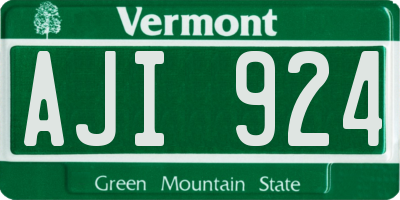 VT license plate AJI924