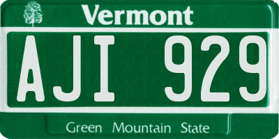 VT license plate AJI929