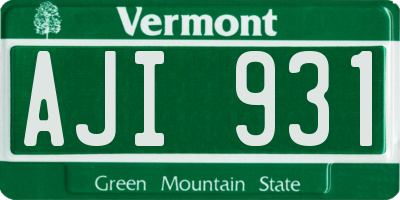 VT license plate AJI931