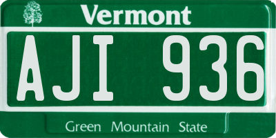 VT license plate AJI936