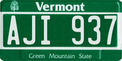 VT license plate AJI937