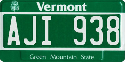 VT license plate AJI938