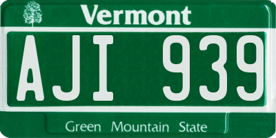 VT license plate AJI939