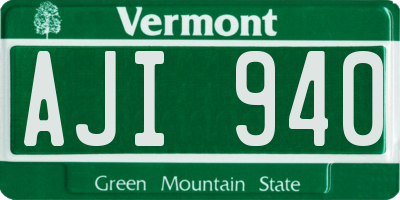 VT license plate AJI940