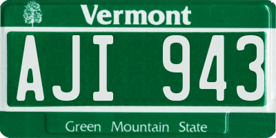 VT license plate AJI943