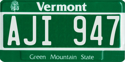 VT license plate AJI947