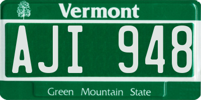 VT license plate AJI948