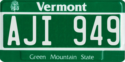 VT license plate AJI949