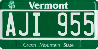 VT license plate AJI955