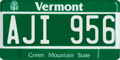VT license plate AJI956