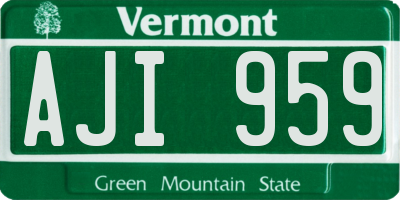 VT license plate AJI959