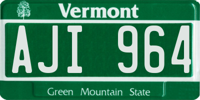 VT license plate AJI964