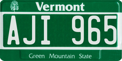 VT license plate AJI965