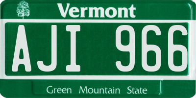 VT license plate AJI966