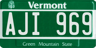 VT license plate AJI969